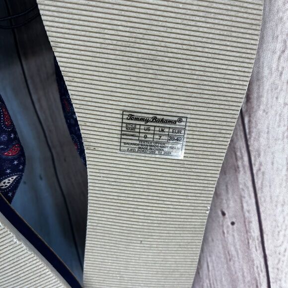 TOMMY BAHAMA Womens Logo Cloth Flip Flops Beach Sandals Blue NWT SIZE 9 - Picture 6 of 6